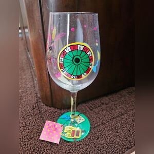 Lulu Colorful Casino Theme Wine Glass